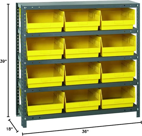 Miniatura 174 de Quantum QSBU-245BK Heavy Duty Shelving Unit with (7) Shelves and (24) QUS245 Black Bins for Garage Warehouse Storage Distribution 400 lb Load