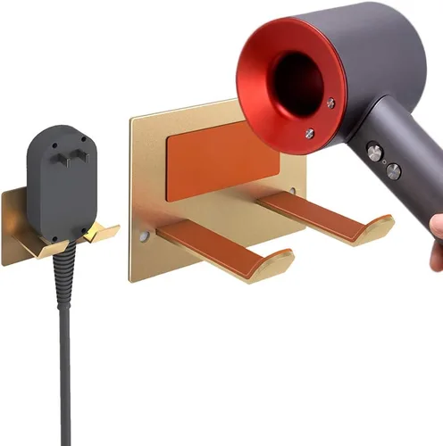 Miniatura 13 de XIGOO Soporte Autoadhesivo para Secador de Pelo Montado en Pared - Organizador de Estante Adhesivo para Secador de Pelo de Baño Compatible con Negro