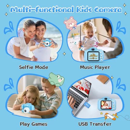Miniatura 7 de Cámara para Niños y Niñas, Cámara Digital GPOSY para Niños, Cámara para Niños Pequeños Regalos de Juguete de Navidad y Cumpleaños para Niños de 3 4
