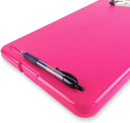 Miniatura 5 de Portapapeles con almacenamiento delgado plegable para enfermería, maestros, entrenadores y oficina, plástico resistente con soporte para bolígrafo