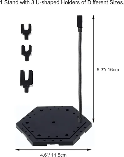 Miniatura 6 de Base de acción Hobby, soporte de exhibición de pasatiempos, compatible con Gundam HG RG 1/144 escala figura modelo kit 2 Negro Small