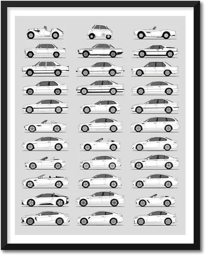 Miniatura 41 de Idea Network Póster hecho a mano compatible con Chevy impreso, arte de pared, decoración hecha a mano de lo mejor de las generaciones de Chevy