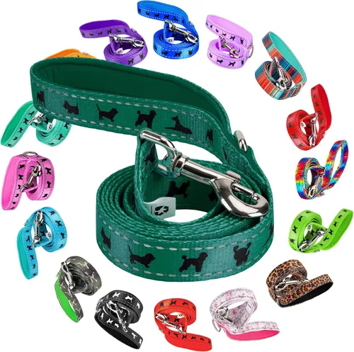 Miniatura 14 de EcoBark Correa para perro – Correas de entrenamiento cómodas suaves y reflectantes con mango acolchado – Fuerte y duradera resistente – Verde