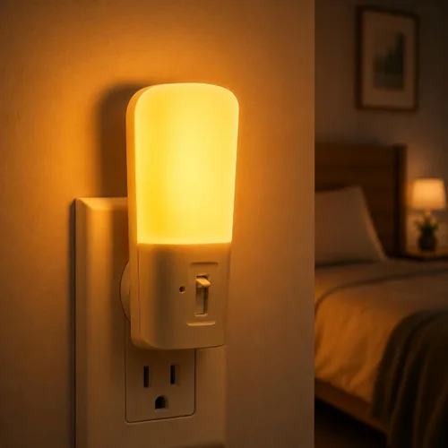 LOHAS - Luz nocturna ámbar, luz nocturna amarilla regulable con sensor de anochecer a amanecer, luces nocturnas para niños, para dormitorio, 5-80