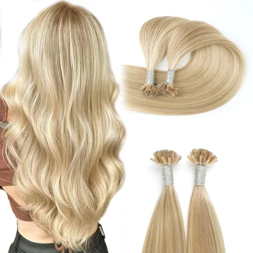 Miniatura 17 de ABH AMAZINGBEAUTY HAIR Extensiones de cabello rizado liso para mujeres negras con punta en I, cabello humano, punta en I, Remy, 50 mechones, punta