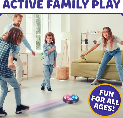 Miniatura 5 de Pelota de Fútbol Hover - Pelota de Fútbol Interior, Juegos de Juguete Volador Interior (2 Discos Flotantes + 2 Porterías) Regalos de Cumpleaños