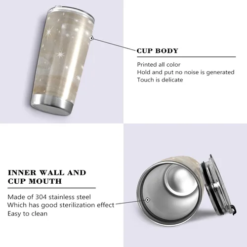 Miniatura 2 de Fake Glitter Marble White Stainless Steel bottle with straw with Lid and Straw leak proof coffee travel mug for travel leakproof vacuum insulated
