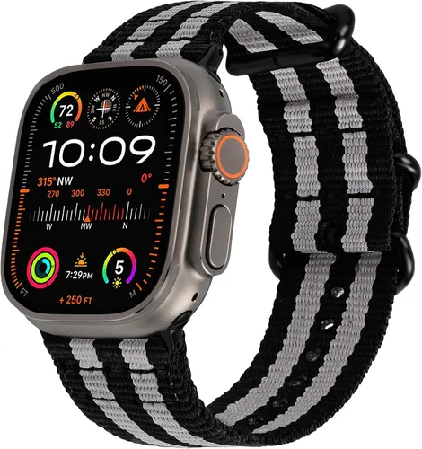 Miniatura 20 de Carterjett - Correa para Apple Watch 1.732 pulgadas, 1.654 pulgadas, 1.575 pulgadas, 1.496 pulgadas, nailon NATO, correas iWatch, mujeres y hombres