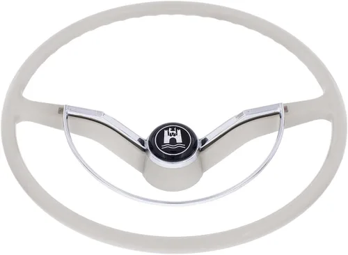Miniatura 2 de United Pacific Volante estilo OEM de 15 ¾" para Volkswagen Beetle/Karmann Ghia/Type 3 1962-71, volante estilo OEM VW, escudo de Wolfsburgo - Gris