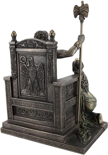 Miniatura 4 de Things2Die4 Zeus y Hera bronceados en la estatua del trono con acentos