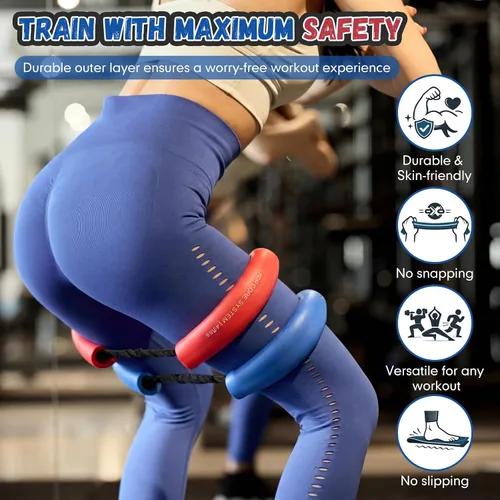 Miniatura 5 de Soulchen 2 bandas de resistencia para el sistema de núcleo de cadera, bandas de entrenamiento para estirar, fortalecer piernas, caderas, muslos