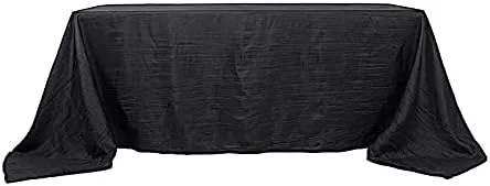 Balsa Circle Mantel rectangular de tafetán arrugado de acordeón negro de 90 x 132 pulgadas, suministros de decoración de recepción para bodas,