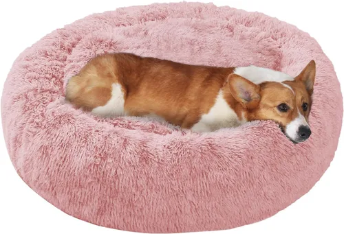 Miniatura 10 de JOLLYVOGUE - Cama para perros y gatos, cama relajante y antiestrés para mascotas y perros pequeños, cojín esponjoso en forma de dona para mascotas