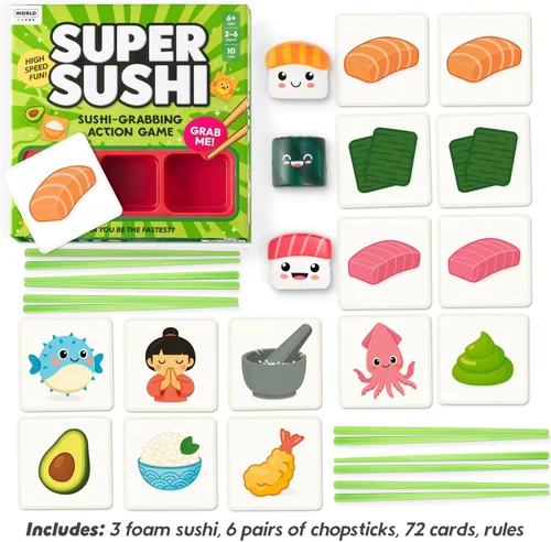 Miniatura 2 de Super Sushi – Divertido Juego de Mesa Familiar - Hilarantísimo Juego de Cartas de Emparejamiento para Fiestas Familiares para Niños, Adolescentes