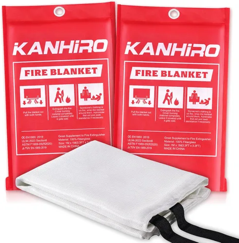 Miniatura 13 de Emergency Fireproof Cloak with Hood – KANHIRO 1076°F Heat Resistant Fire Escape Poncho, Extra Large Silicone Coated Fire Blanket Cape for Home