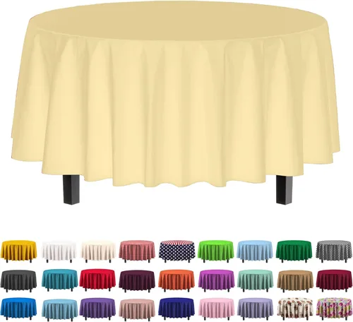 Miniatura 47 de Party Solids Paquete de 4 manteles de plástico color azul aguamarina, 54 x 108 pulgadas, mantel desechable para fiestas y pícnics