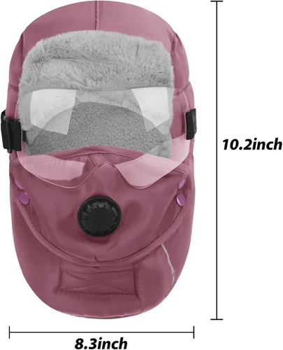 Miniatura 6 de Pasamontañas de invierno con forro polar resistente al viento y cubierta completa con gafas envolventes para la boca