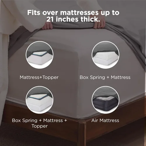 Miniatura 2 de Bedsure - Juego de sábanas queen para dormitorio, extrasuaves y transpirables con fundas de almohada, 4 piezas, esquinas profundas para colchones