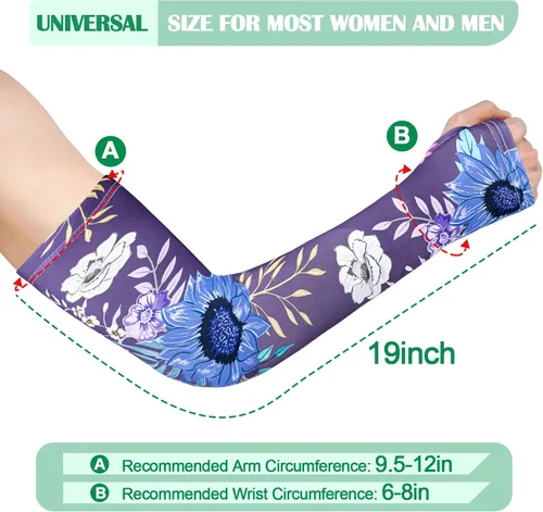 Miniatura 3 de 4 pares de mangas de jardinería antideslizantes para el brazo con agujero para el pulgar, manga solar, mangas refrescantes para los brazos