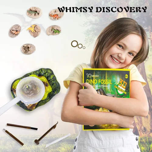Miniatura 7 de Kit de excavación de fósiles de dinosaurios para niños, kit de excavación de huevos de dinosaurio, kit de excavación de fósiles de dinosaurios, gran