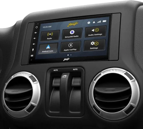 Stinger Wrangler JK (2007-17) 6.8 pulgadas de repuesto estéreo HD pantalla táctil doble DIN Radio, certificado inalámbrico Android Auto, Apple