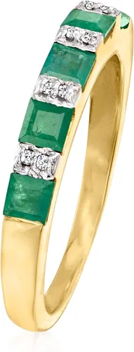 Miniatura 3 de Ross-Simons Anillo de piedras preciosas en oro de 18 quilates sobre plata esterlina, Gema, Esmeralda