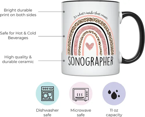 Miniatura 2 de YouNique Designs Sonographer - Taza de café de 11 onzas, regalo de ecografía, taza de tecnología de ultrasonido, taza de ecografía cardíaca