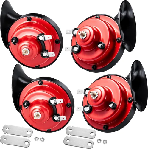 4 piezas de bocina de tren de 300 dB para camiones, bocinas eléctricas de caracol de 12 V, tono alto y bajo, impermeables, bocinas de aire únicas