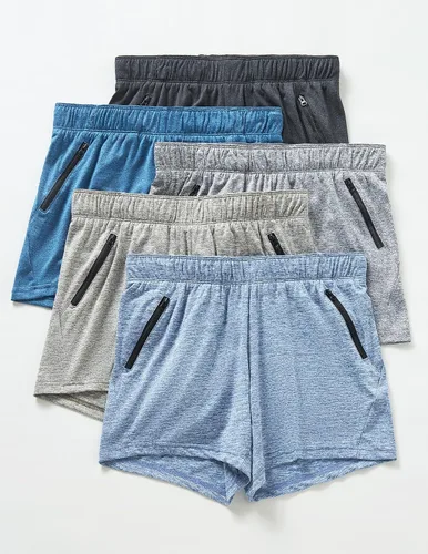 Miniatura 2 de Liberty Imports 1 o 5 paquetes de pantalones cortos de gimnasio para mujer con bolsillos con cremallera, ropa casual de salón para mujer activa