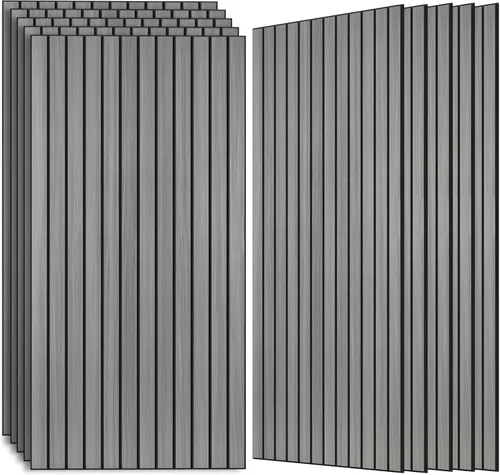Paneles de sonido de chapa de madera, paquete de 10 paneles de pared de 47.2 x 23.6 pulgadas, paneles acústicos decorativos para paredes, para