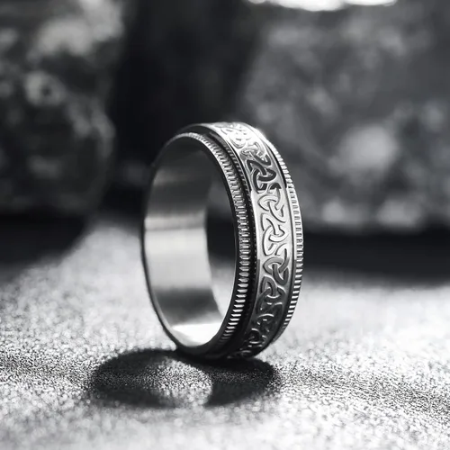 Miniatura 21 de King Will Anillo giratorio de acero inoxidable 316L para hombres y mujeres, 0.315 in de dragón/nudo celta, anillo para ansiedad para aliviar