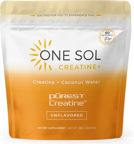 One Sol Creatina para Mujeres, Polvo de Creatina 100% Natural para Mujeres con Creapure y Leucina, Aumenta la Masa Muscular Magra, Reduce el Tiempo