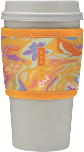 Miniatura 179 de Sok It HotSok Coffee & Tea - Funda de neopreno con aislamiento reutilizable (floral abstracto)