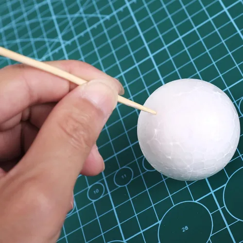 Miniatura 7 de FFchuanhe Kit de 72 bolas de espuma modelo de sistema solar, incluye palos de bambú de espuma para manualidades, pigmentos de color, bandeja