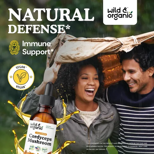 Miniatura 2 de Tintura de hongos Cordyceps Wild & Organic - Apoyo energético y inmunológico - Suplemento de extracto Cordyceps Sinensis - Gotas de hongos líquidos