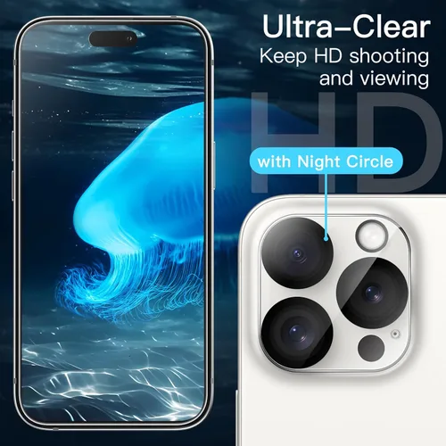 Miniatura 6 de JETech Funda 5 en 1 para iPhone 15 Pro Max de 6.7 pulgadas con 2 protectores de pantalla de vidrio templado y protector de lente de cámara, no se