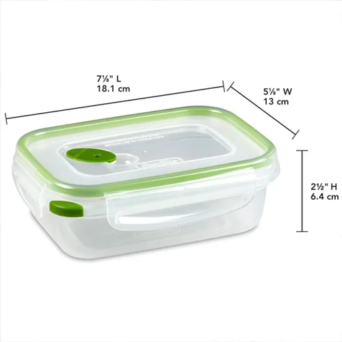 Miniatura 2 de Sterilite Ultra-Seal 3.1 tazas rectángulo, recipiente hermético para almacenamiento de alimentos, tapa con pestillo, apto para microondas