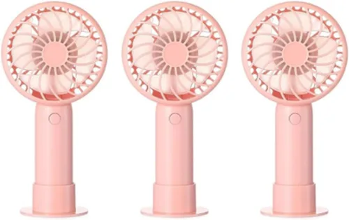 Miniatura 34 de Tujoe Mini ventilador de mano potente de 3 velocidades, ventilador personal pequeño portátil recargable con base USB para mujeres, maquillaje