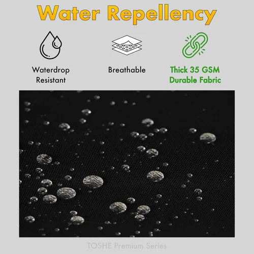 Miniatura 4 de TOSHE Delantal de Cocina Resistente a Gotas de Agua de Algodón con Delantales Ajustables para Mujer con Bolsillos 12 Opciones de Color Cocina Negro