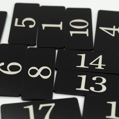Miniatura 7 de Número de tabla de número de habitación con adhesivo numerado para casillero rectangular de plástico (1-10, negro)