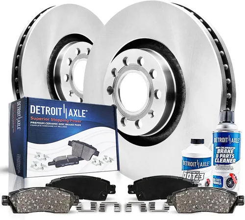 Detroit Axle - Kit de freno delantero para Volkswagen Jetta Golf EOS Audi A3 Quattro Rotores de freno de disco de repuesto pastillas de freno de