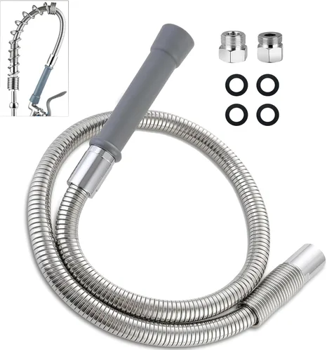 Reemplazo B-0044-H Manguera rociadora de fregadero comercial para latón T&S, manguera flexible de preenjuague de acero inoxidable de 44 pulgadas con