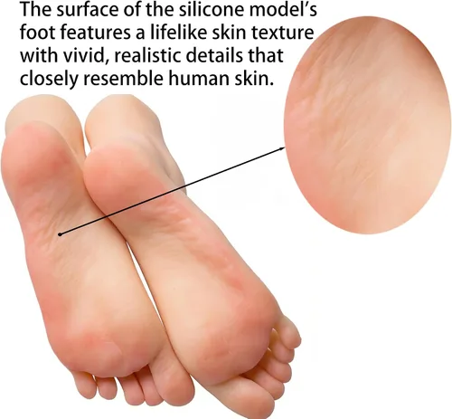 Miniatura 2 de SZLYTYUN Un par de modelos de pies femeninos de silicona realistas de tamaño real, pies de silicona para mostrar zapatos, joyas, sandalias