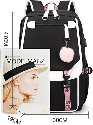 Miniatura 2 de Roffatide Anime Kuromi Print Business Casual Laptop Hombros Mochila Viaje Senderismo Daypacks Mochila Mochila 17 Pulgadas, Kurom B, Moderno