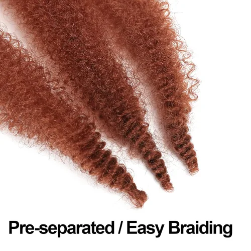 Miniatura 4 de 350 Marley Twist - Cabello trenzado de 16 pulgadas, cabello rizado de jengibre trenzado, cabello afro twist elástico, cabello crespo rojo cobre