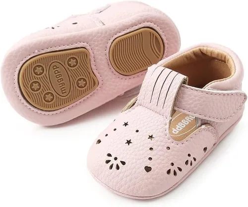 Miniatura 4 de ESTAMICO Zapatos de cuna antideslizantes para bebés y niños pequeños