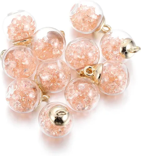 Miniatura 18 de 10 unids/lote de 0.630 in transparente bola de cristal encantos estrella lentejuelas colgantes para DIY pendientes collar joyería fabricación