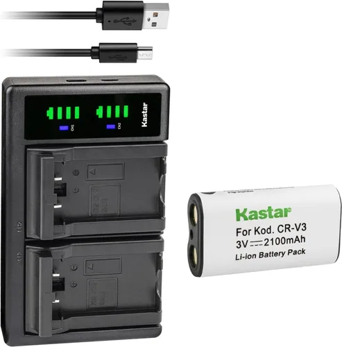 Miniatura 10 de Kastar Paquete de 2 baterías CR-V3 y cargador USB LTD2 de repuesto para Olympus C-700, C-700UZ, C-720, C-720UZ, C-725, C-730, C-730UZ, C-740