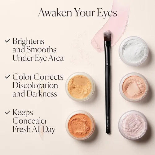 Miniatura 3 de Laura Mercier Secret Brightening - Polvo de ajuste suelto debajo de los ojos, pigmentos melocotón + rosa para iluminar la parte inferior