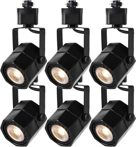 Cabezales de iluminación LED de pista de 10 W, cabezales de luz LED regulables, tipo H, accesorios de luces de riel para decoración de pared, Negro